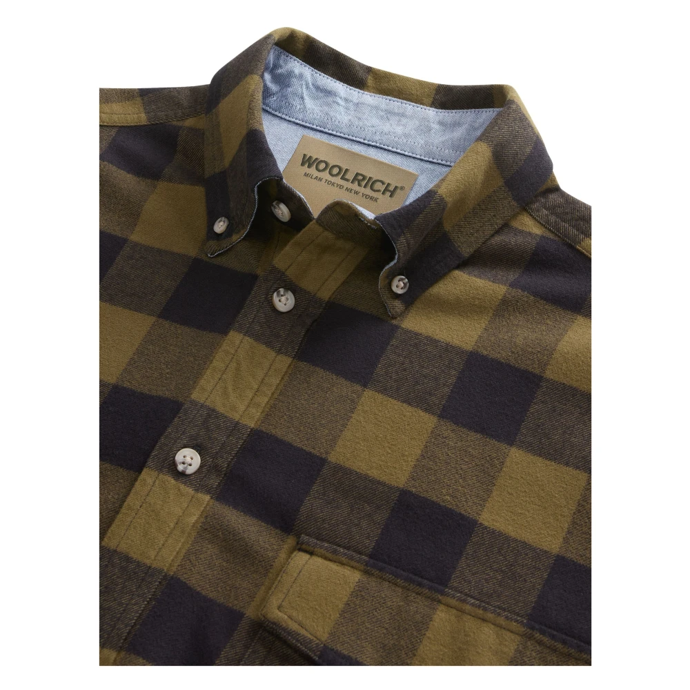 Woolrich Buffalo Plaid Chamois Shirt Green Heren