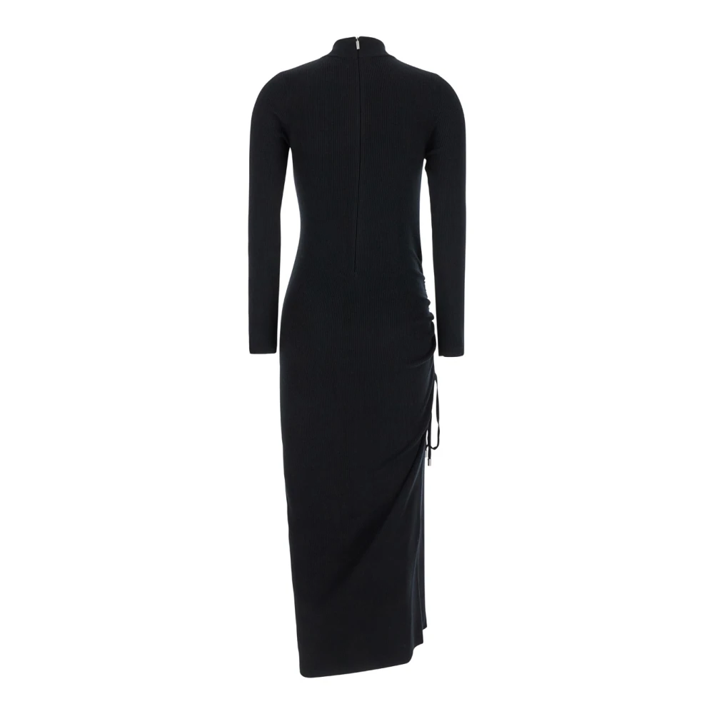 Michael Kors Merino Getailleerde Midi Jurk Black Dames