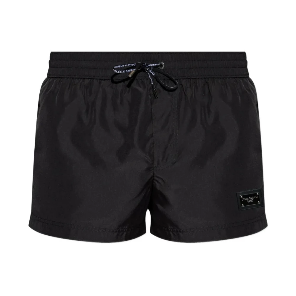 Dolce & Gabbana Men's Black Shortie Boxer+Bag - Beachwear - Xl - Swimwear