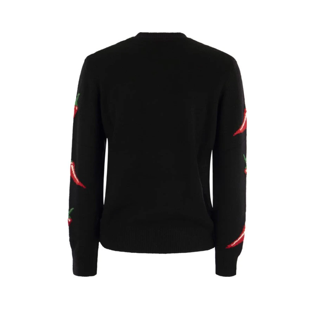 MC2 Saint Barth Trui met borduursel en chili Black Dames