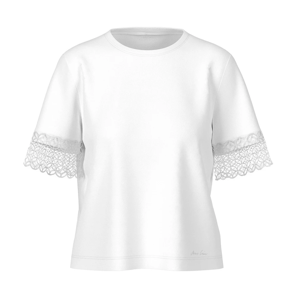 Marc Cain Kanten Mouw T-shirt White Dames