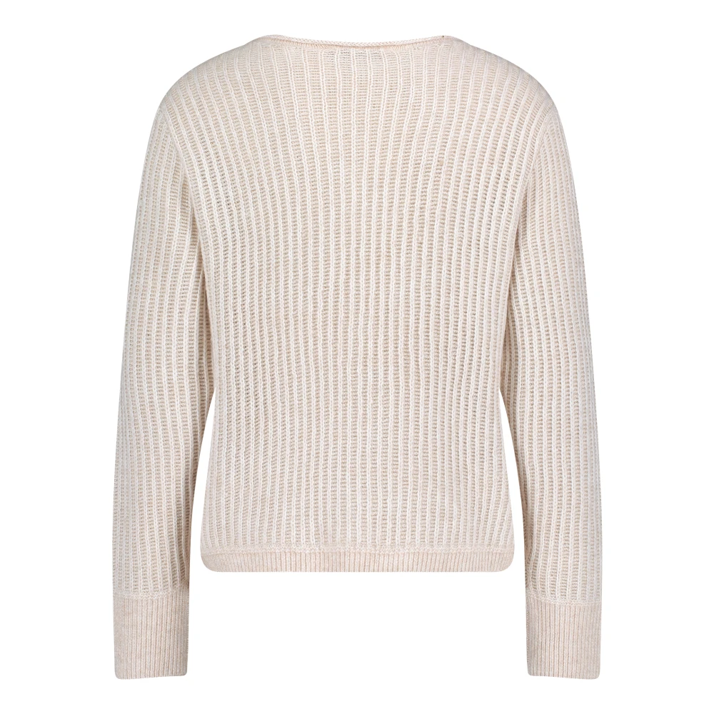 Betty & Co Chunky Gebreide Trui met Lurexdraad Beige Dames