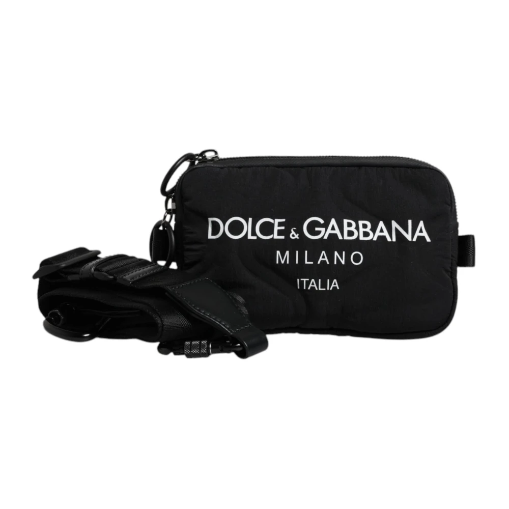 Dolce & Gabbana Zwarte Logo Crossbody Sling Tas Black Heren