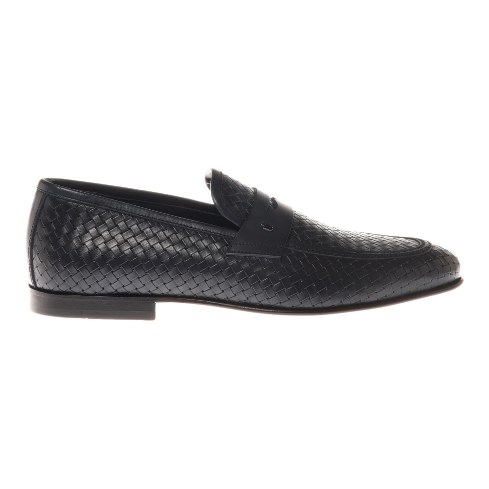 Baldinini Blue Loafer In Woven Print Leather - Male - Loafers - 7 Uk - Shoes