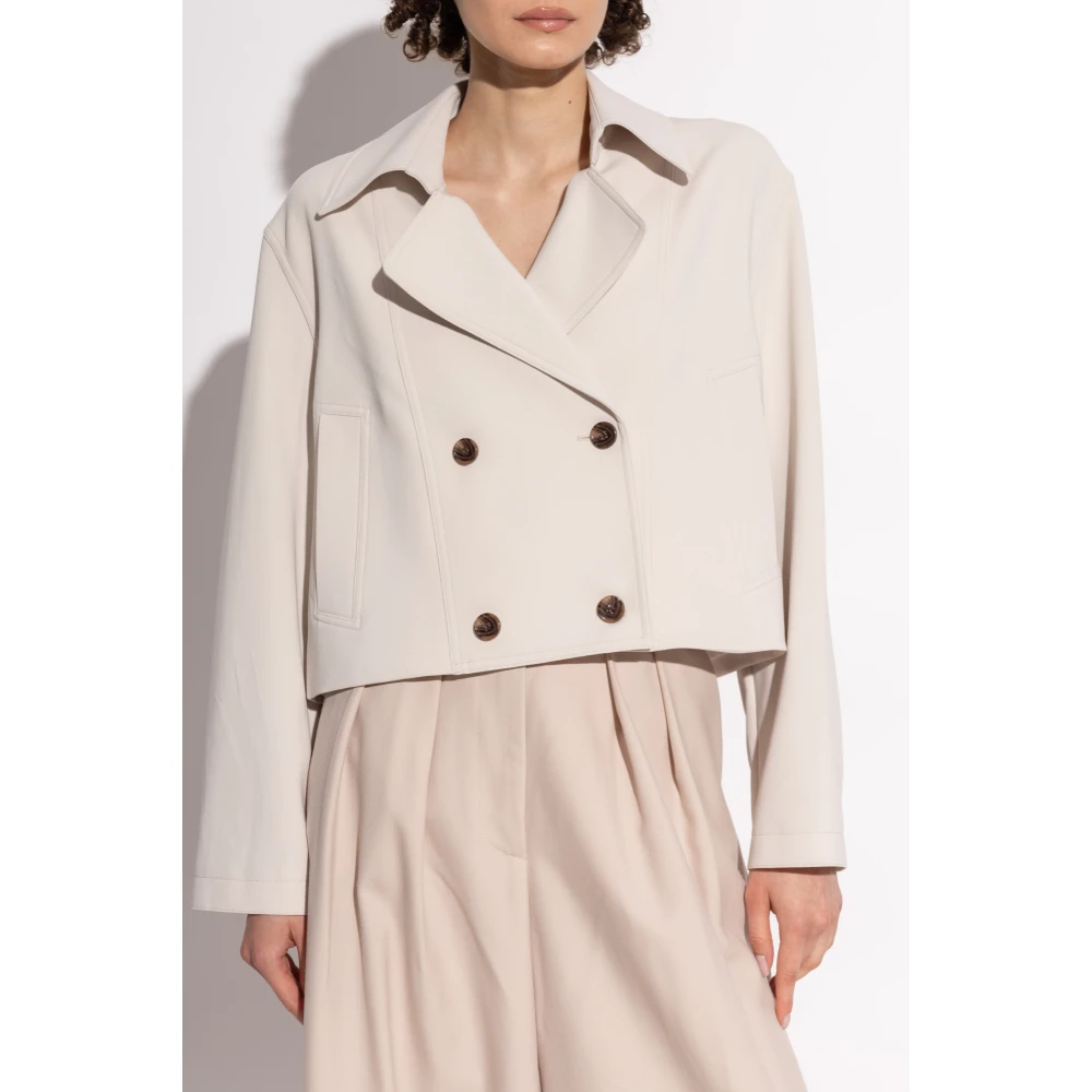 Theory Dubbelbreasted jas Beige Dames