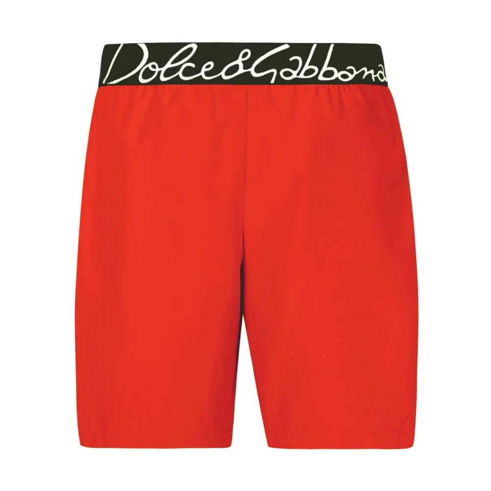 Dolce & Gabbana Rode Sea Kleding met Logo en Pouch Red Heren