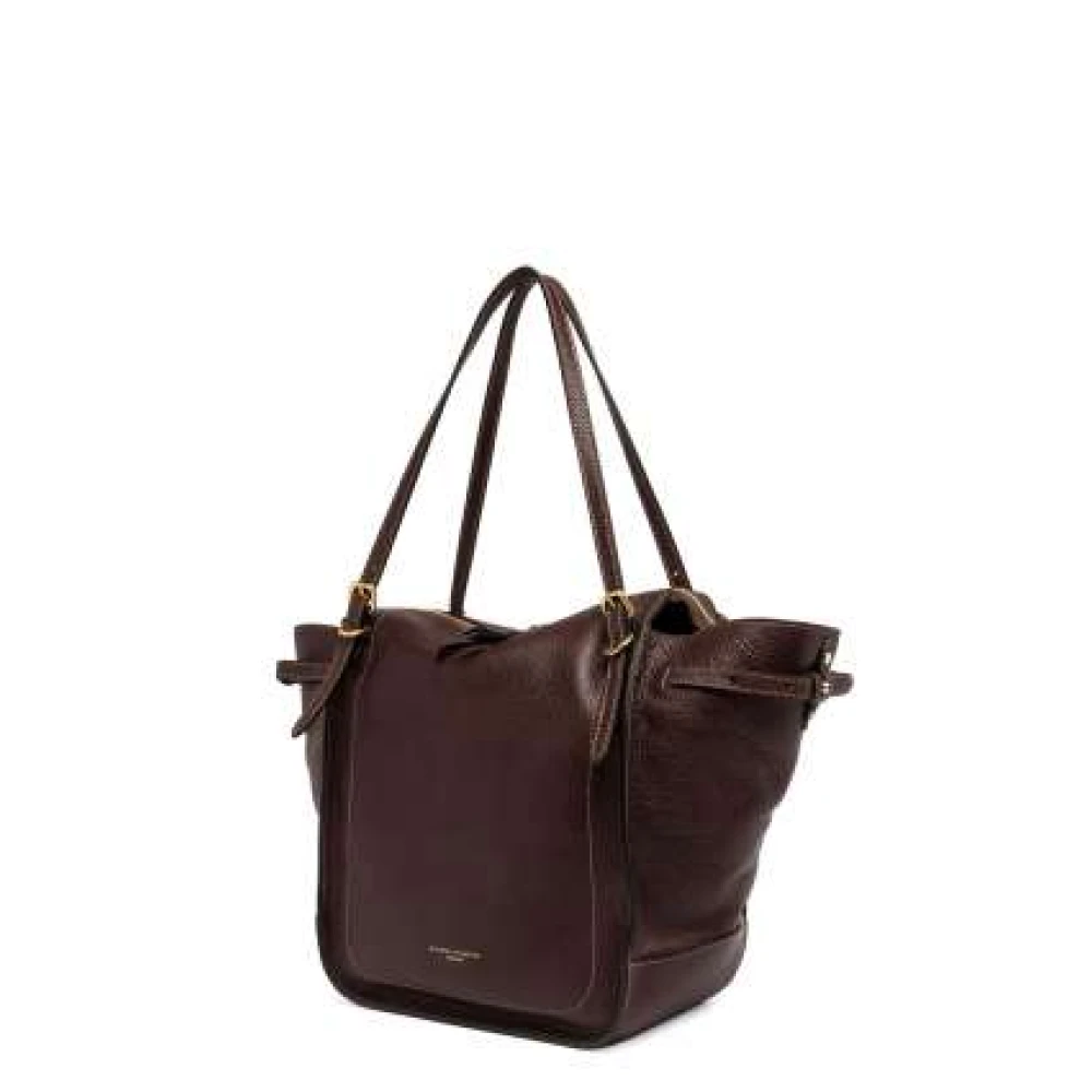 Gianni Chiarini Sportieve leren handtas met contraststiksels Brown Dames