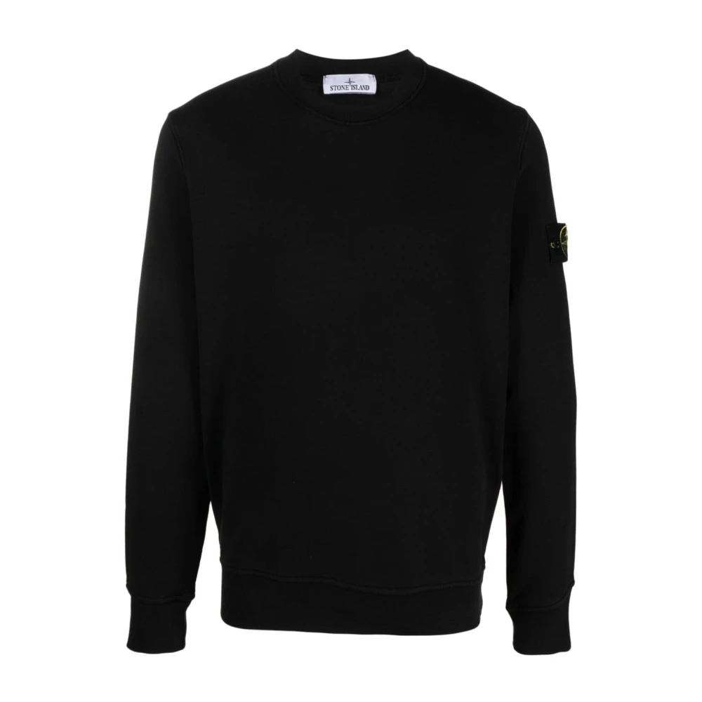 Stone Island Zwarte Sweatshirt Ss24 Herenmode Black Heren