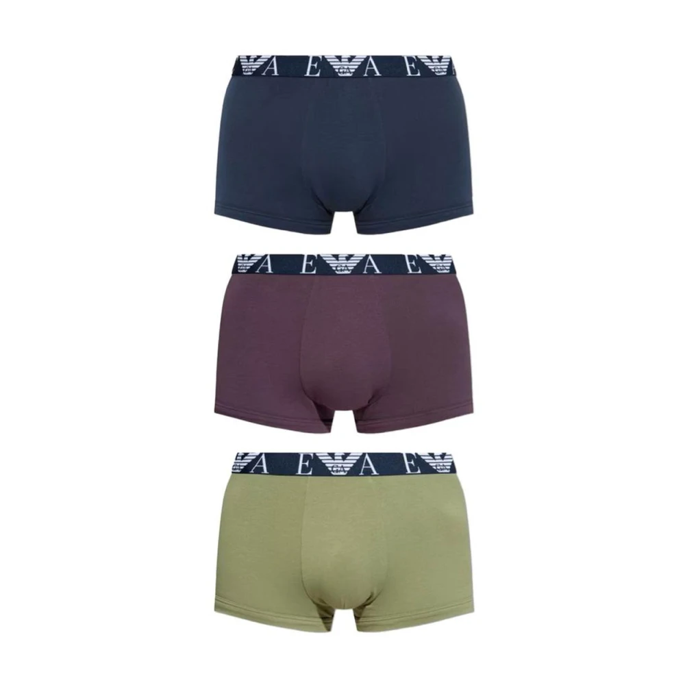 Emporio Armani Katoenen Trunk Ondergoed Blauw Herfst Winter Multicolor Heren