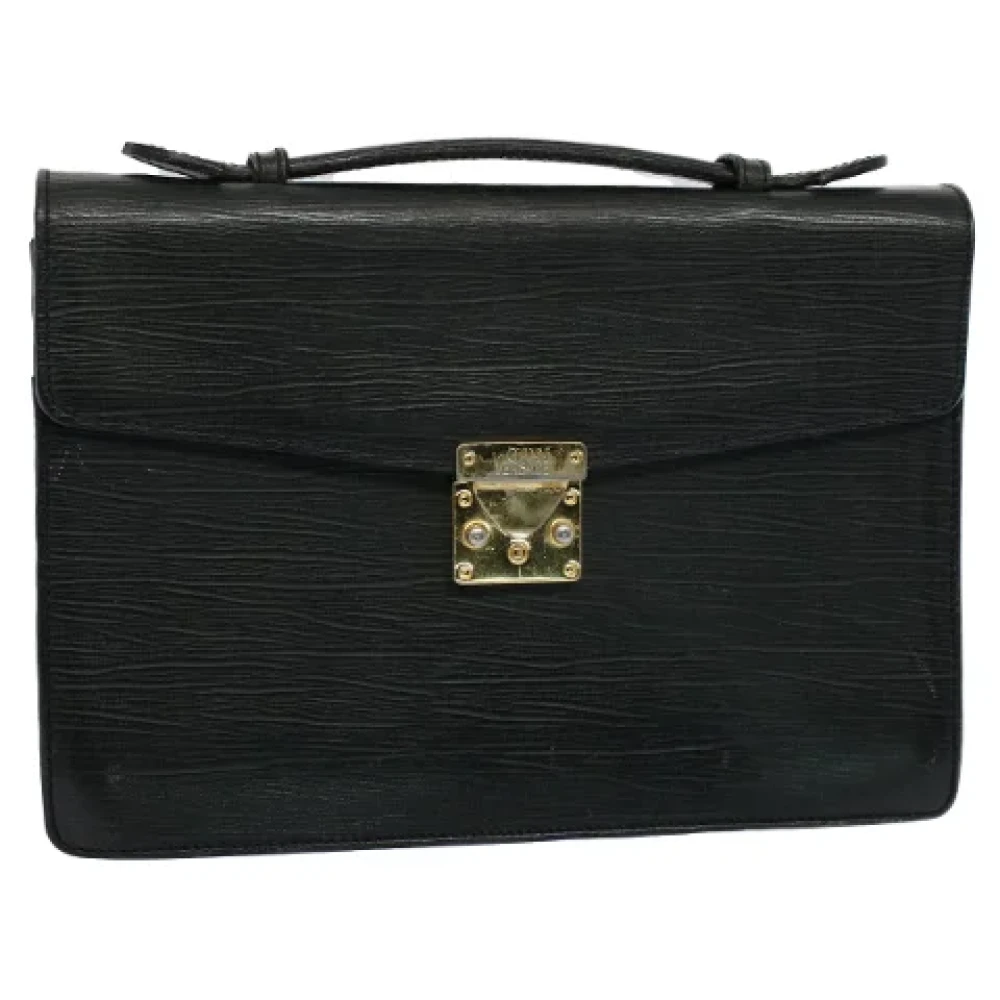 Versace Pre-owned Leather briefcases Black Dames