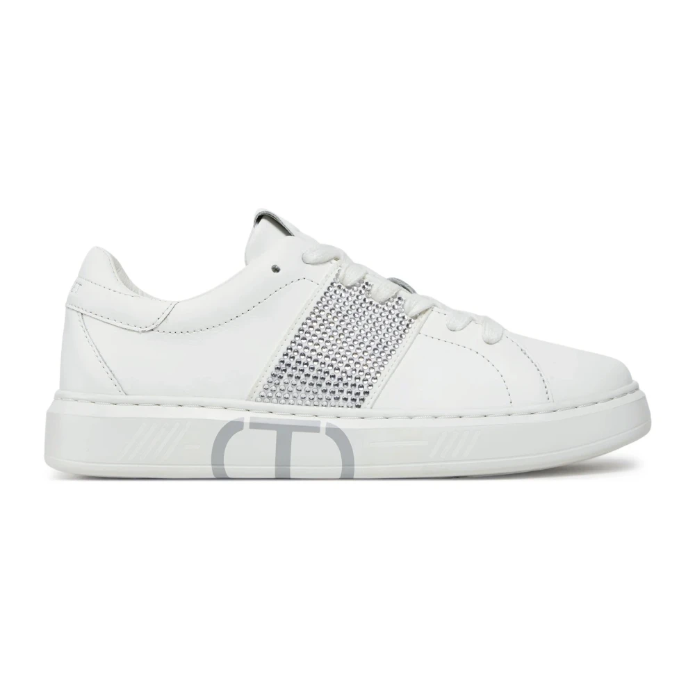 Twinset Sneakers met Strass en Ovaal Ontwerp Dames Schoenen Wit