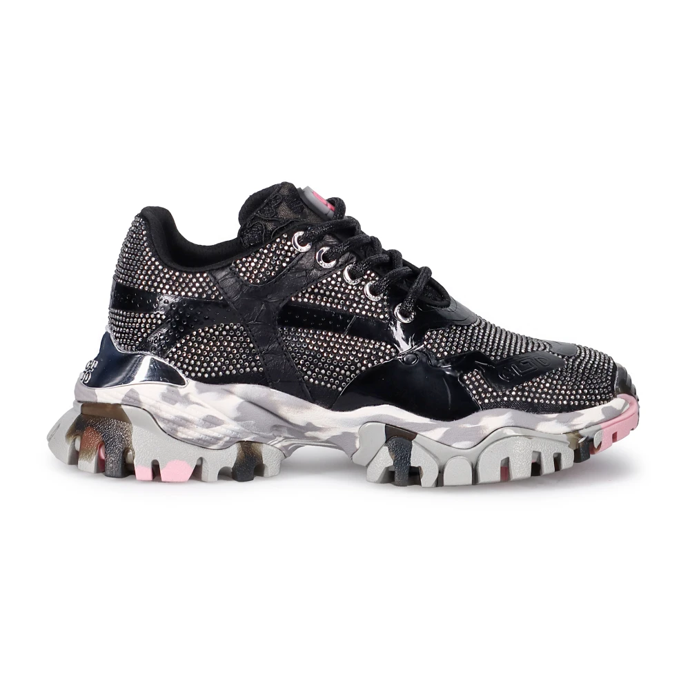 Cljd Zwarte Jewel Sneakers voor dagelijkse avonturen Dames Schoenen