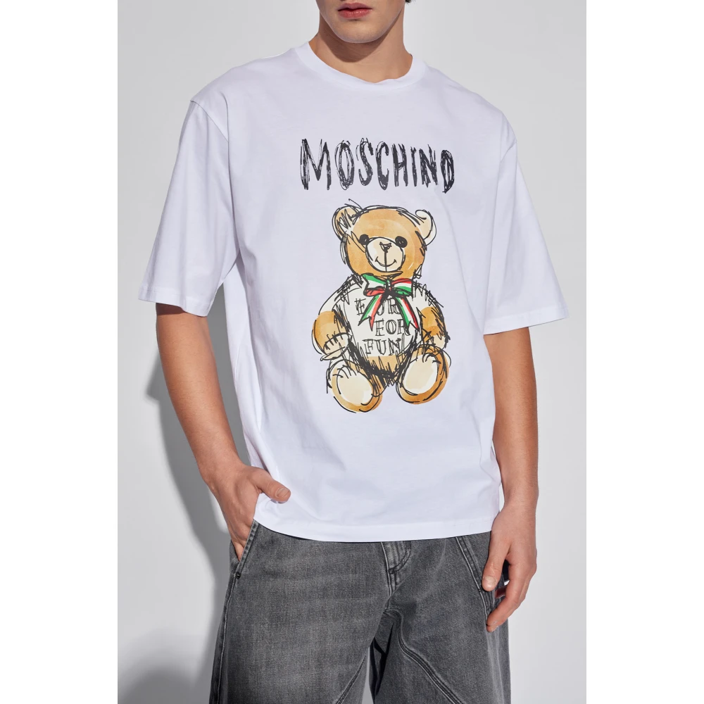 Moschino T-shirt met logo White Heren