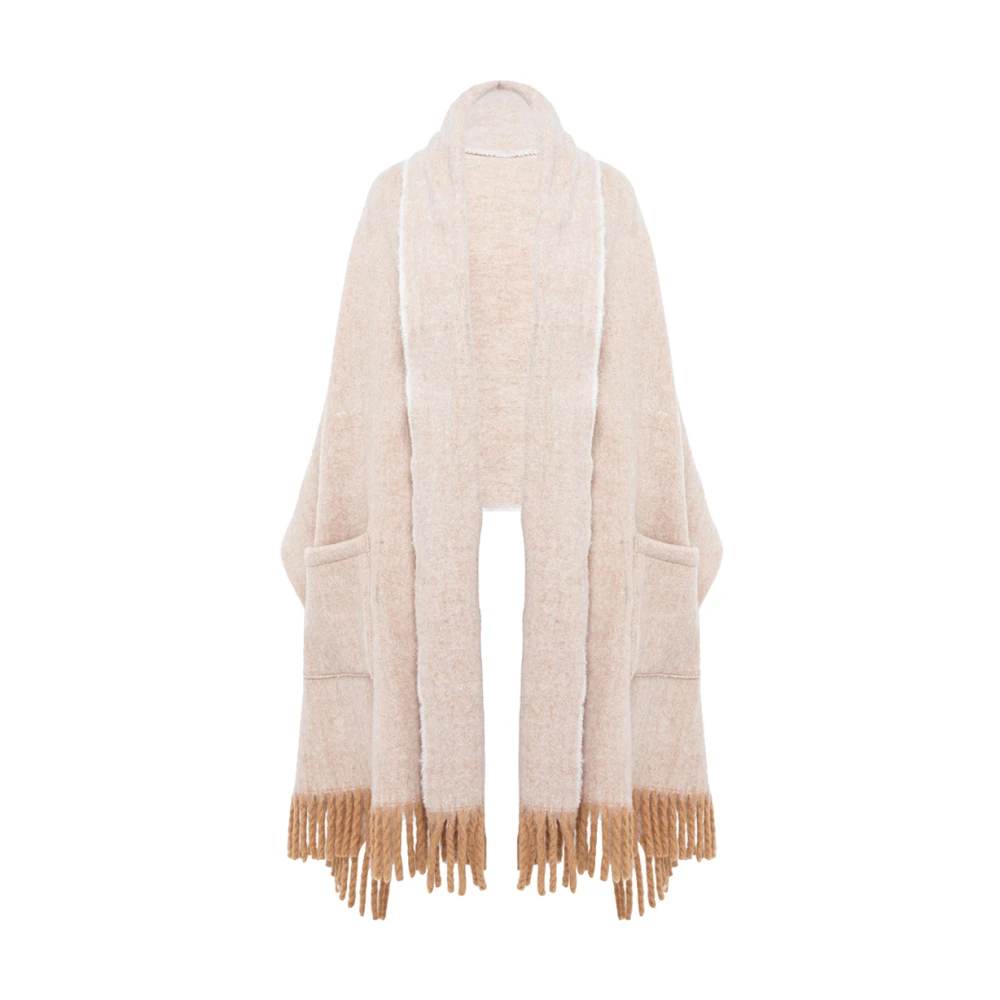 Blugirl Ivoor Zacht Stof Elegante Stola Beige Dames