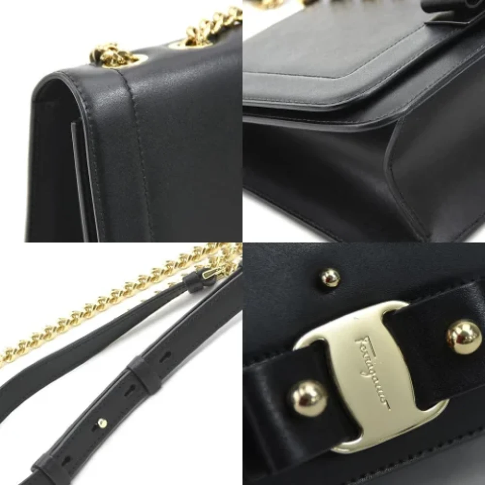 Salvatore Ferragamo Pre-owned Leather shoulder-bags Black Dames