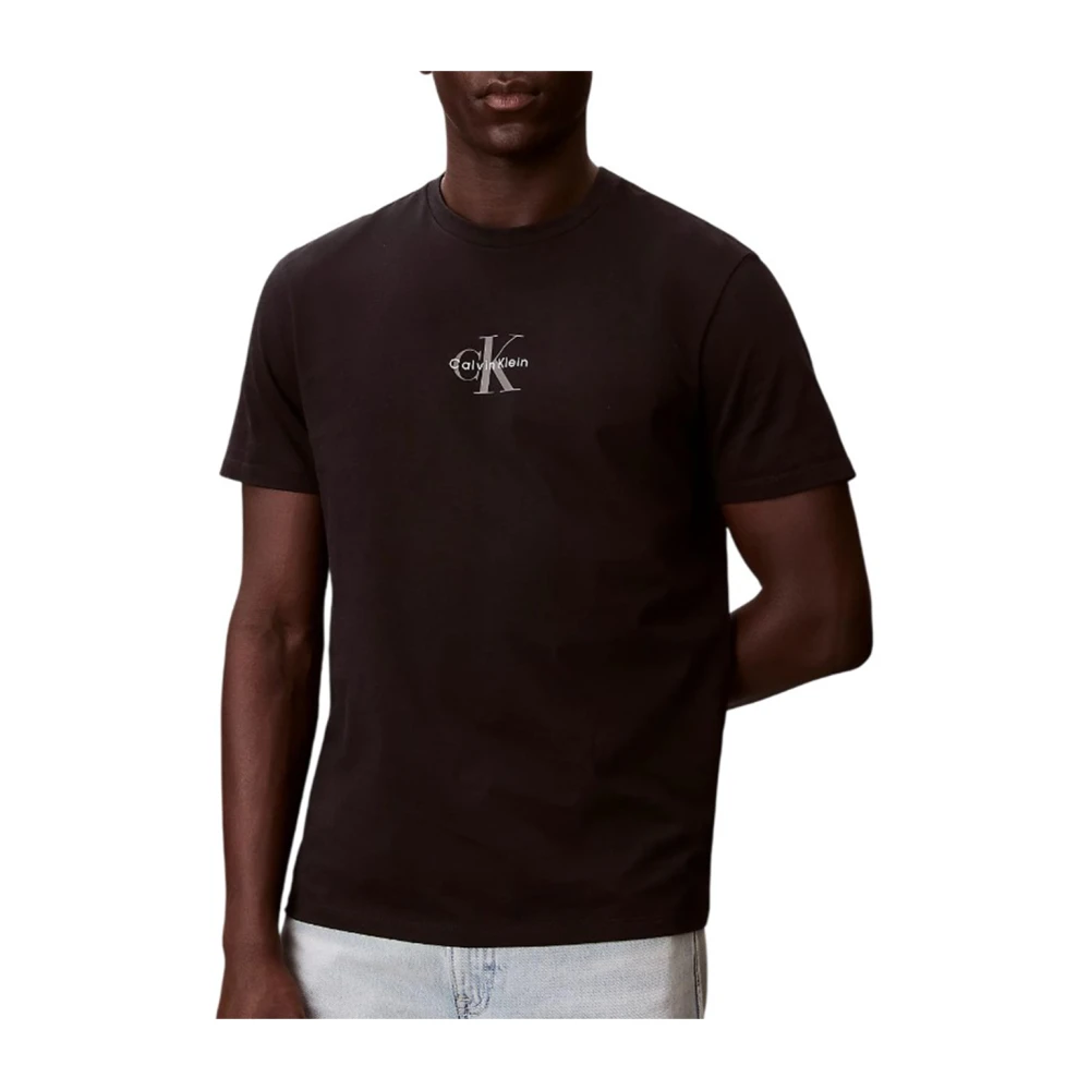 Calvin Klein Jeans Monogram Logo T-Shirt - Male - T-Shirts - Black - 2XL - Tops
