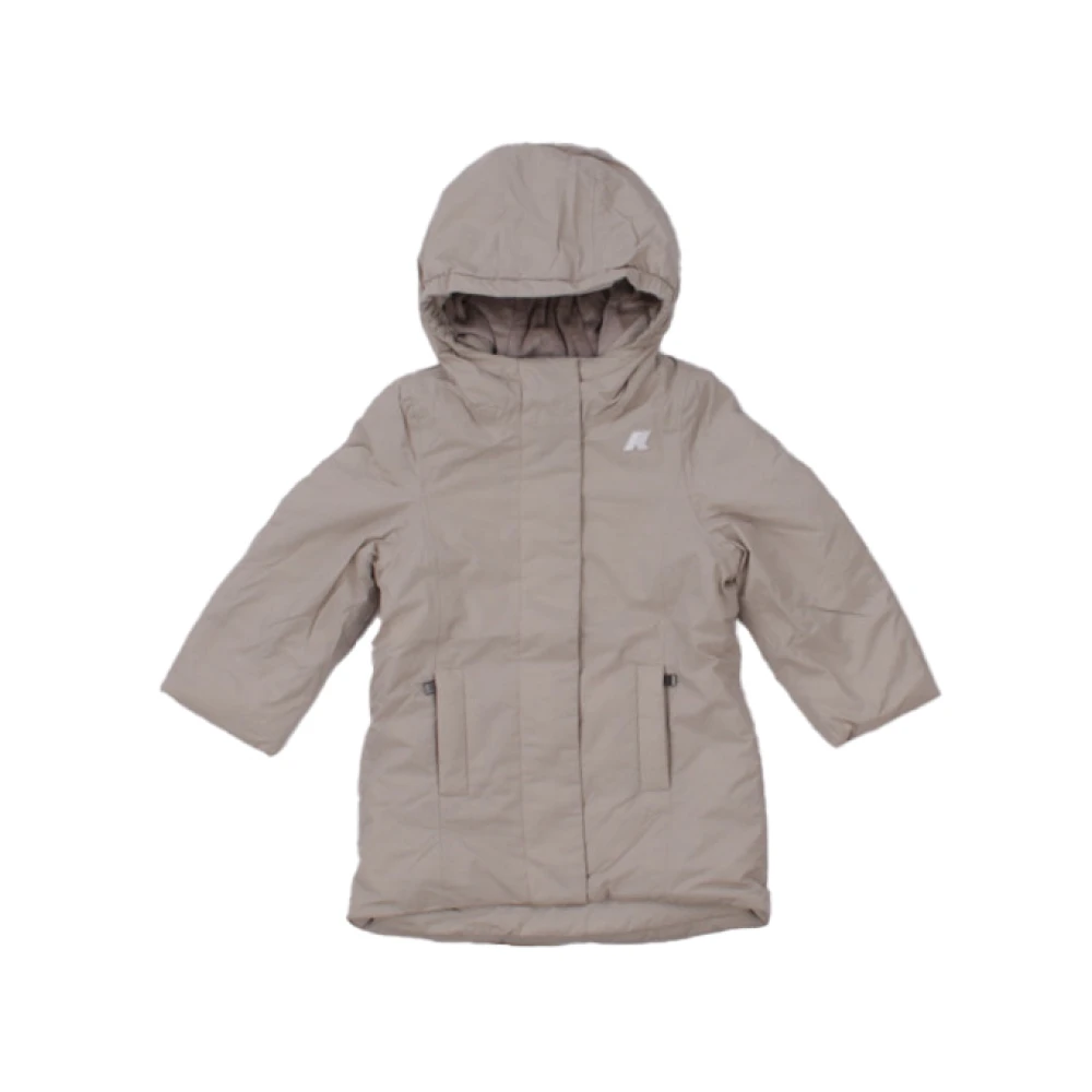 K-way Gewatteerde jas met capuchon en logo Beige Dames