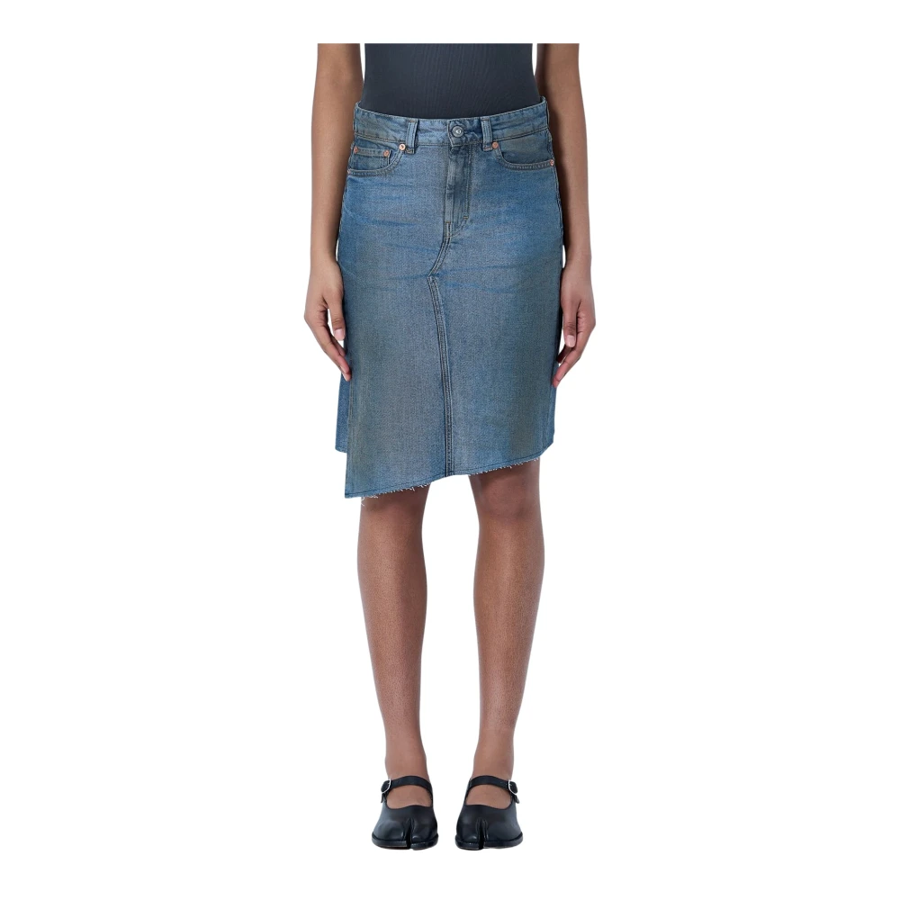 Our Legacy Women's Blue Denim Skirts, Xs, Asymmetric Denim Skirt