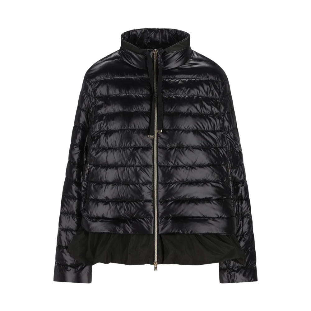 Herno Women's Black Zip-Up Quilted Puffer Jacket