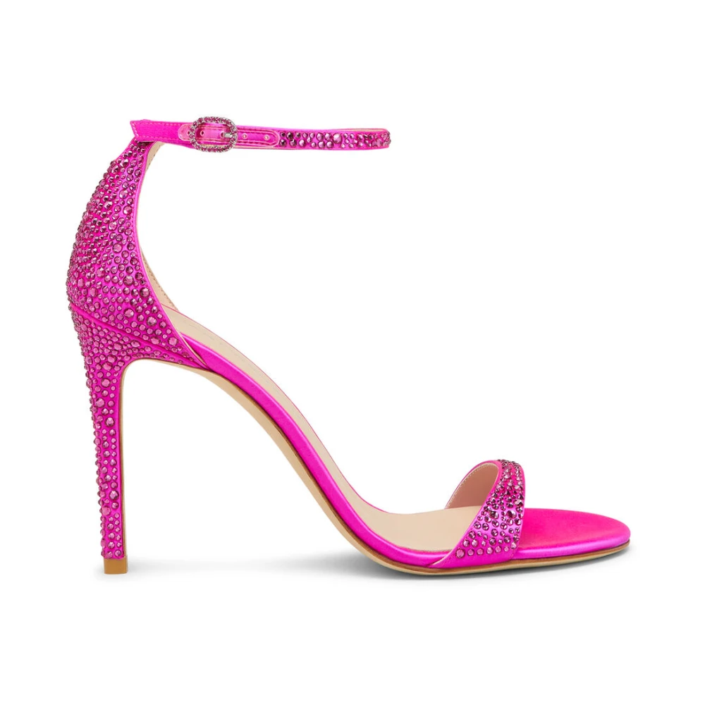 Stuart Weitzman Women's Pink High Heel Sandals, 6 Uk, Nudist Shine 100 Sandal
