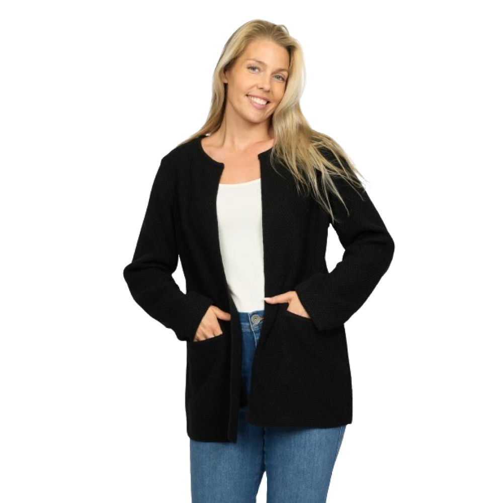 2-Biz Zachte gebreide cardigan Black Dames