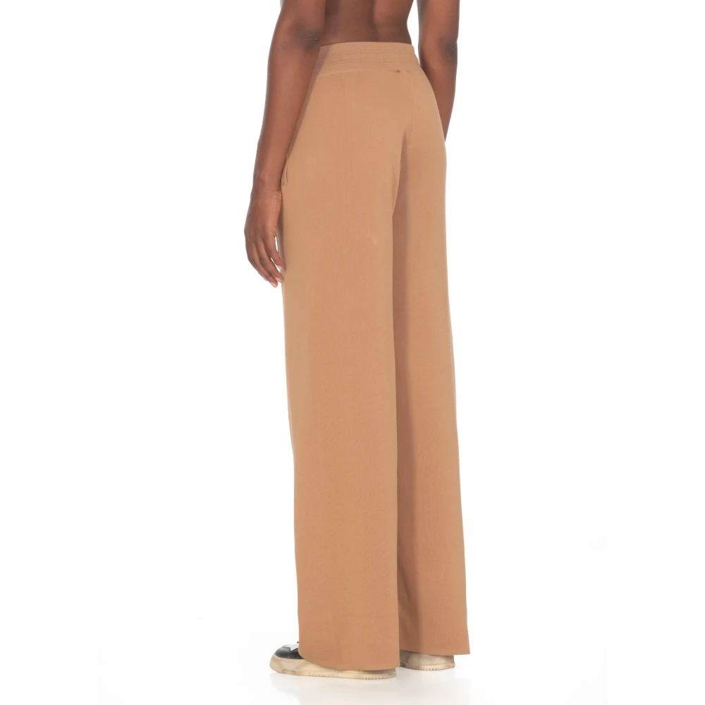 pinko Bruine Katoenen Broek Elastische Taille Koord Brown Dames