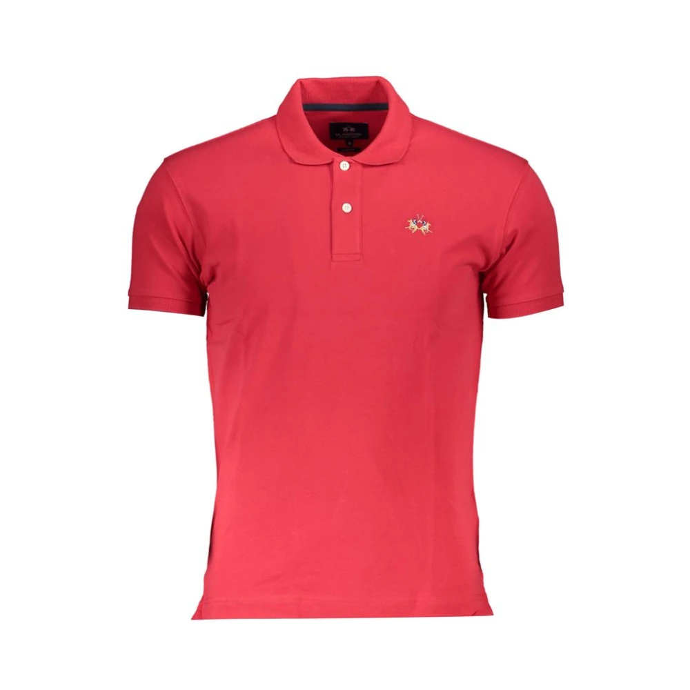 La Martina Men's Red Chic Slim-Fit Polo With Contrasting Details