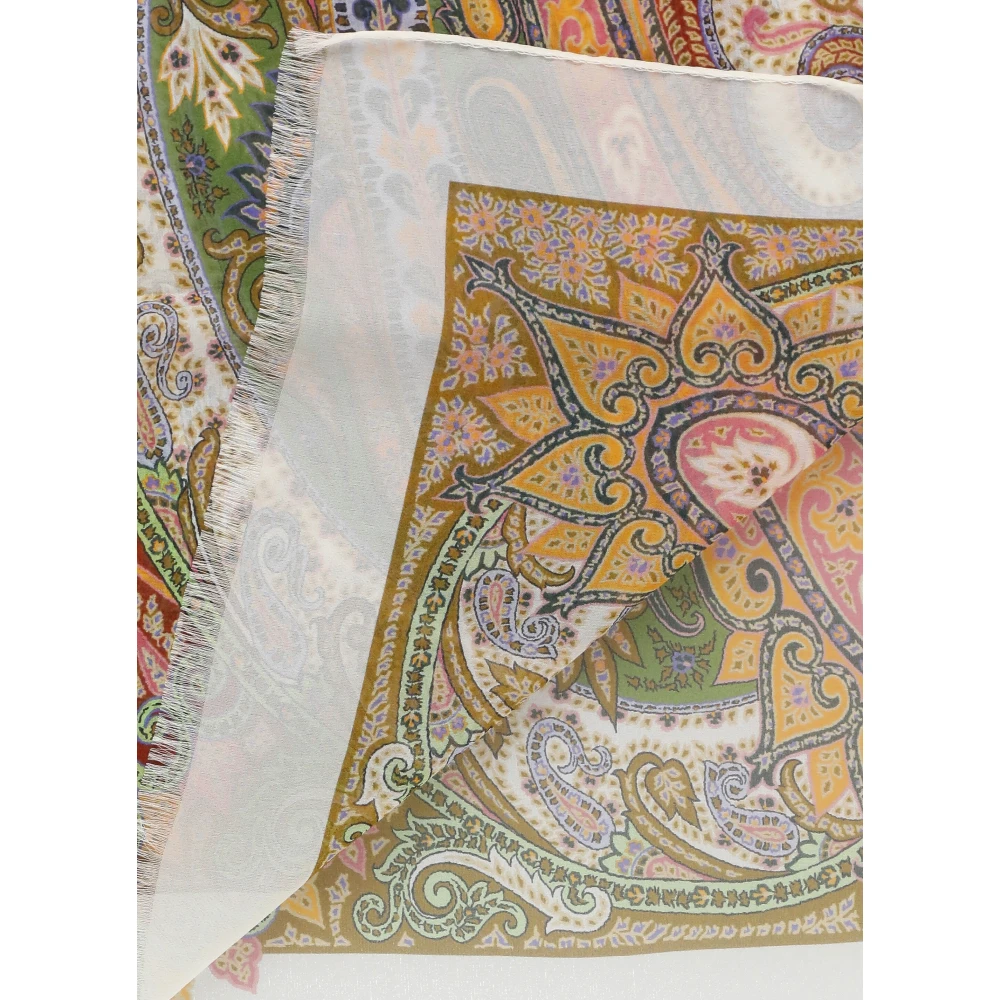 ETRO Paisley Print Kasjmier Zijden Sjaal Vrouw Multicolor Dames