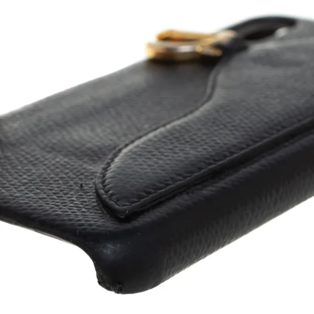 Dior Vintage Pre-owned Leather home-office Black Dames