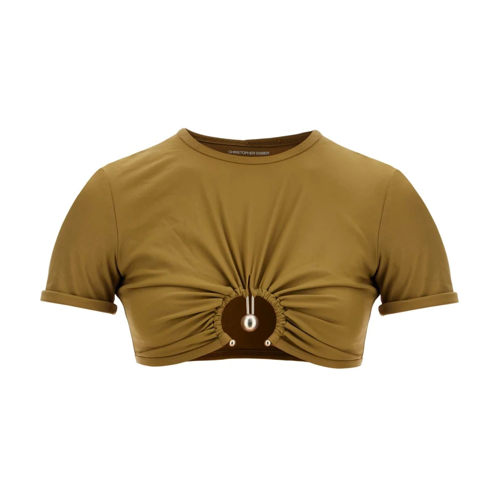 Christopher Esber Bikini Top met messingelementen Brown Dames