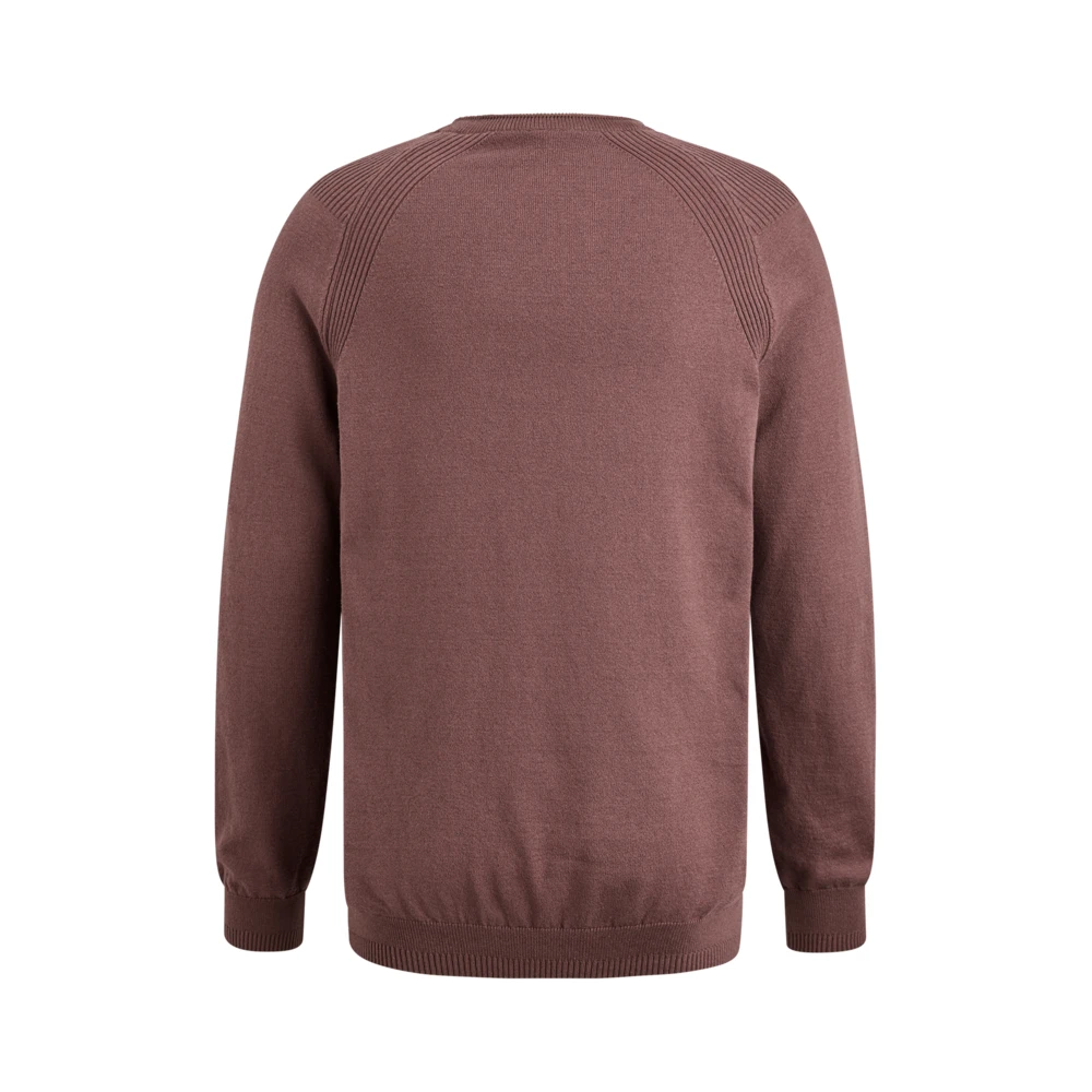 Cast Iron Katoen Stretch Crewneck Sweater Brown Heren