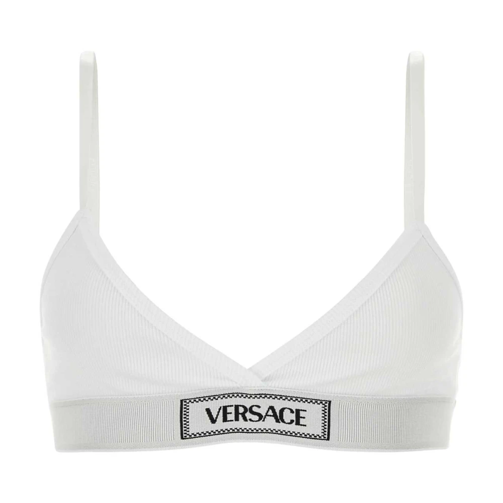Versace Stretch Katoenen Triangel BH White Dames