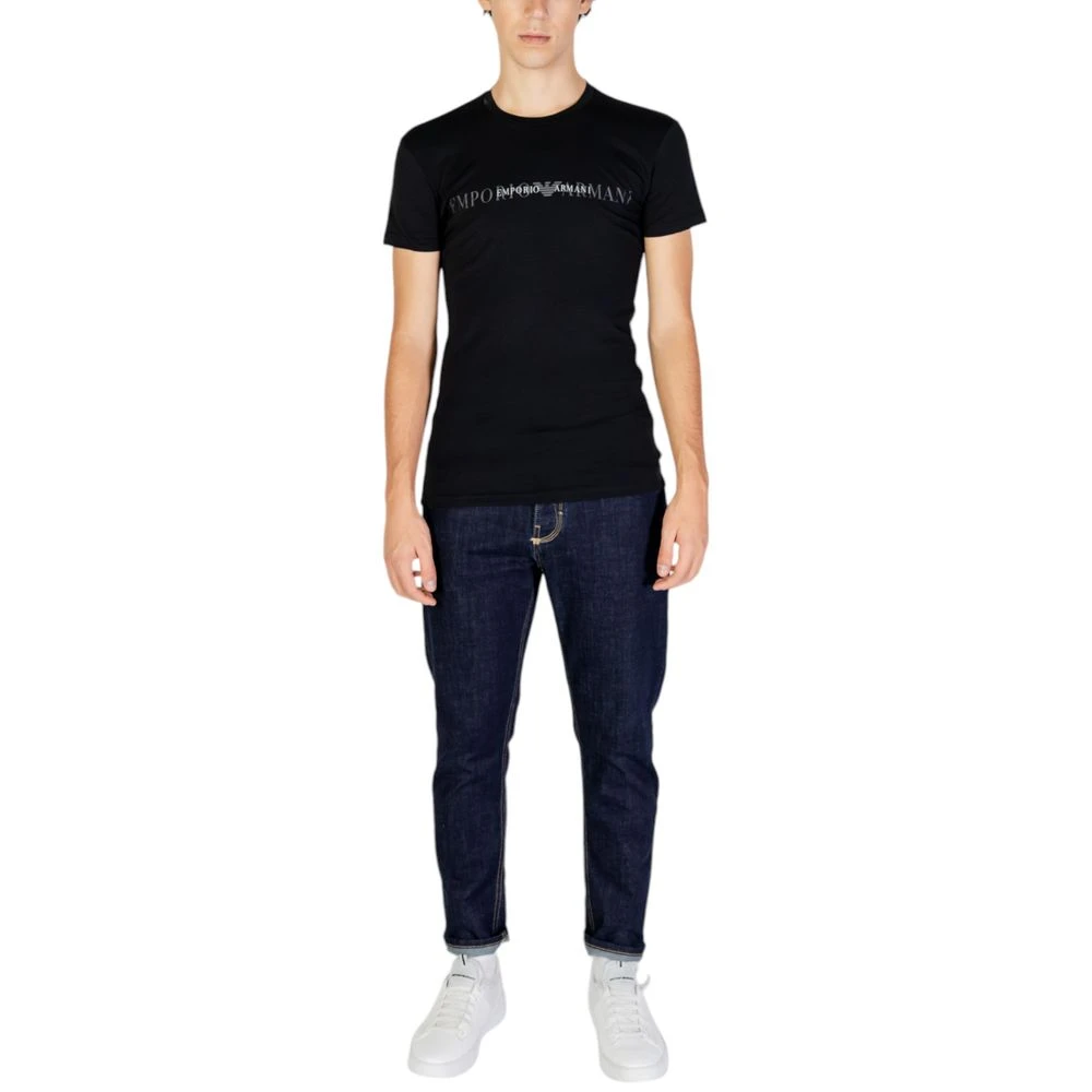 Emporio Armani Katoenen Heren T-shirt Herfst Winter Collectie Black Heren