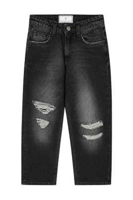 Jeans med logotyp baktill