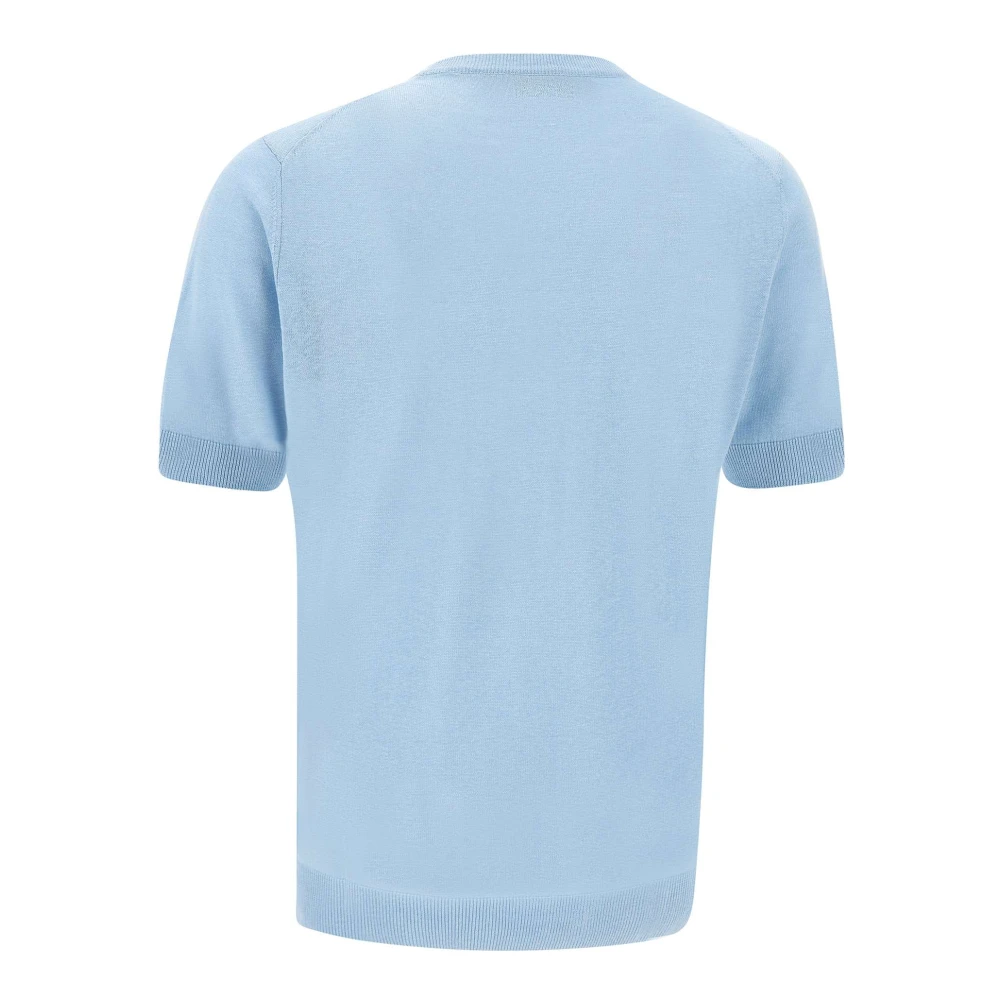 Filippo De Laurentiis Blauwe Zijden Linnen Sweater Blue Heren