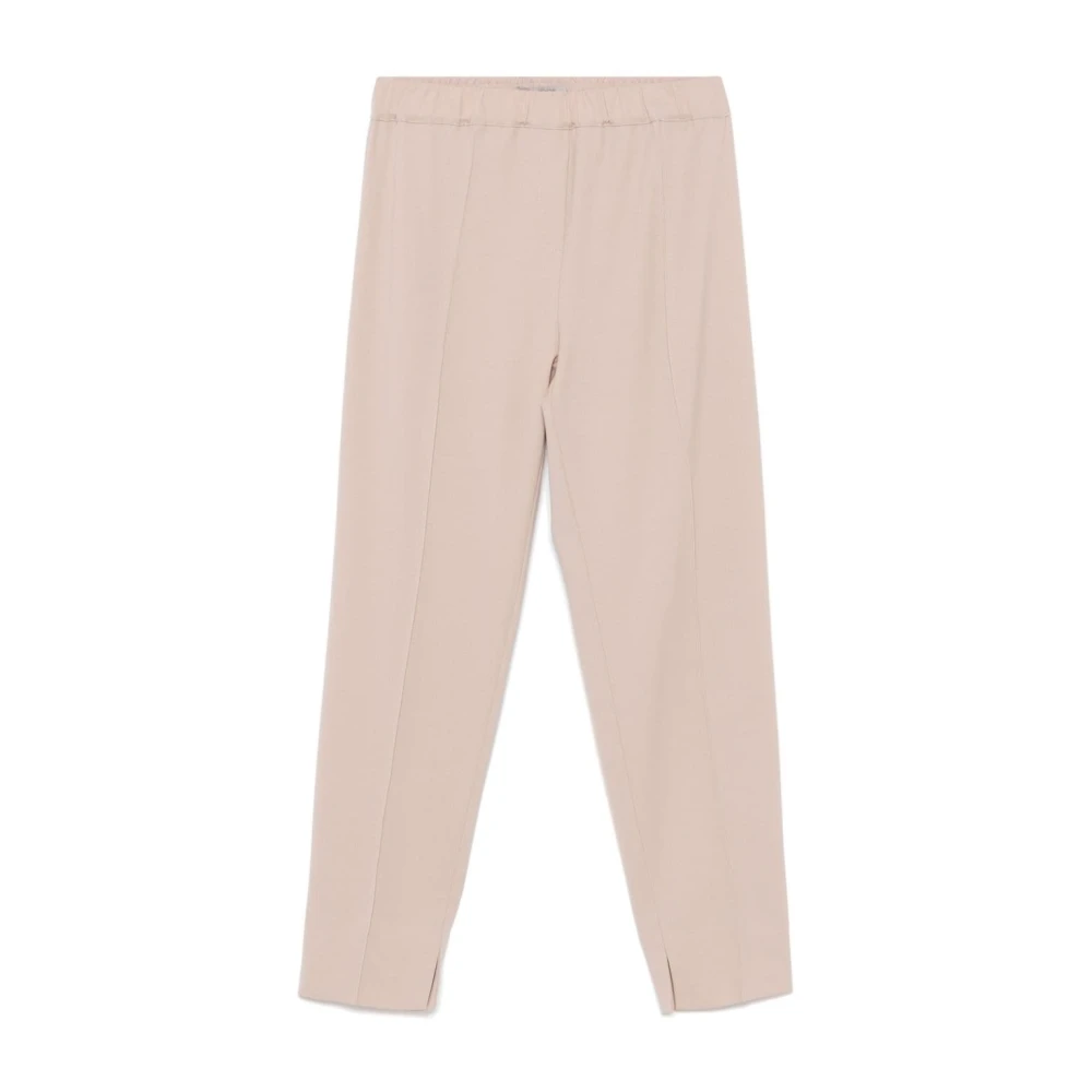 D.Exterior Bruine wollen blend broek met elastische tailleband Brown Dames