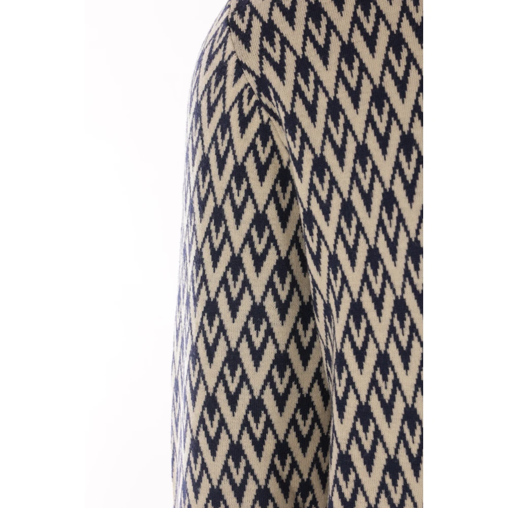 Valentino Garavani Jacquard Cardigan Sweaters Blue Heren