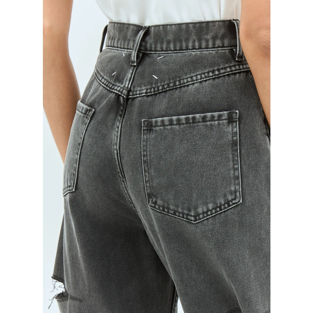 Maison Margiela Wide-leg Cut-Out Jeans Black Dames