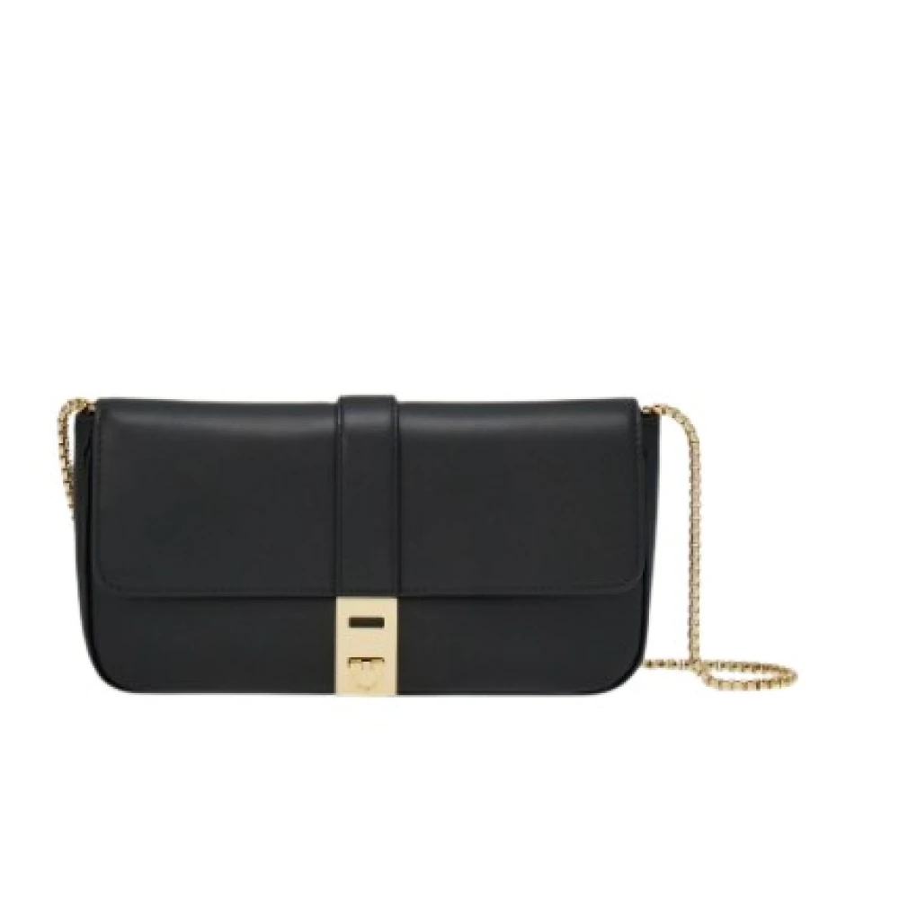 Salvatore Ferragamo Zwarte Schoudertas met Haaksluiting Black Dames
