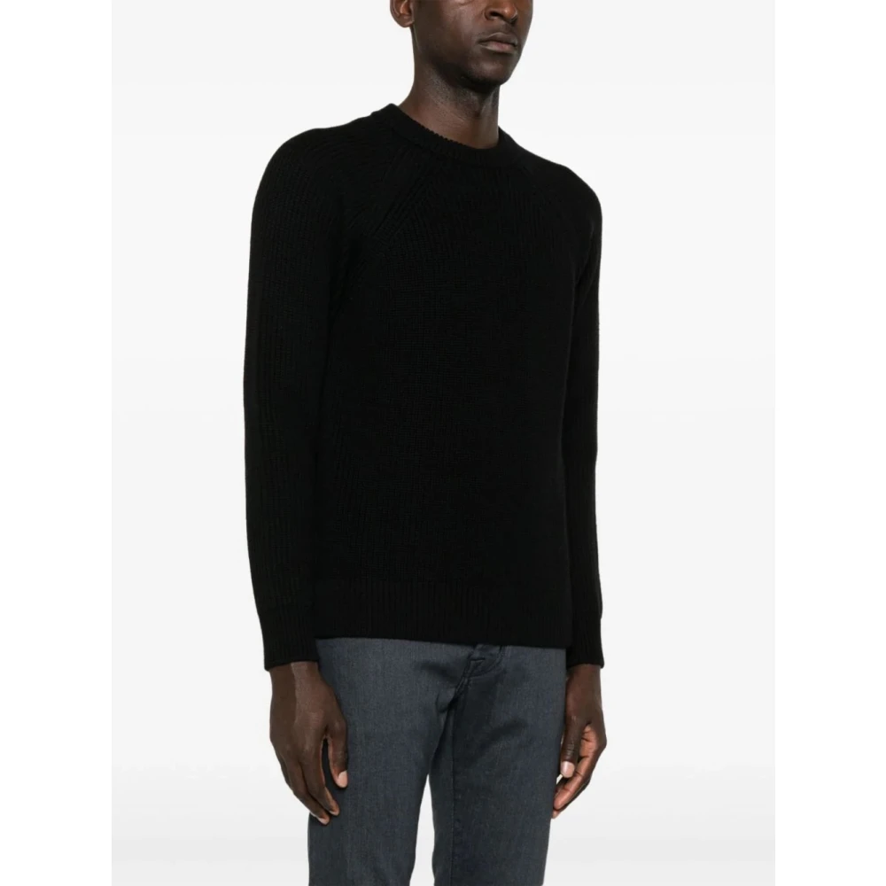 Zanone Blauwe Raglan Sweater Zware Stijl Blue Heren
