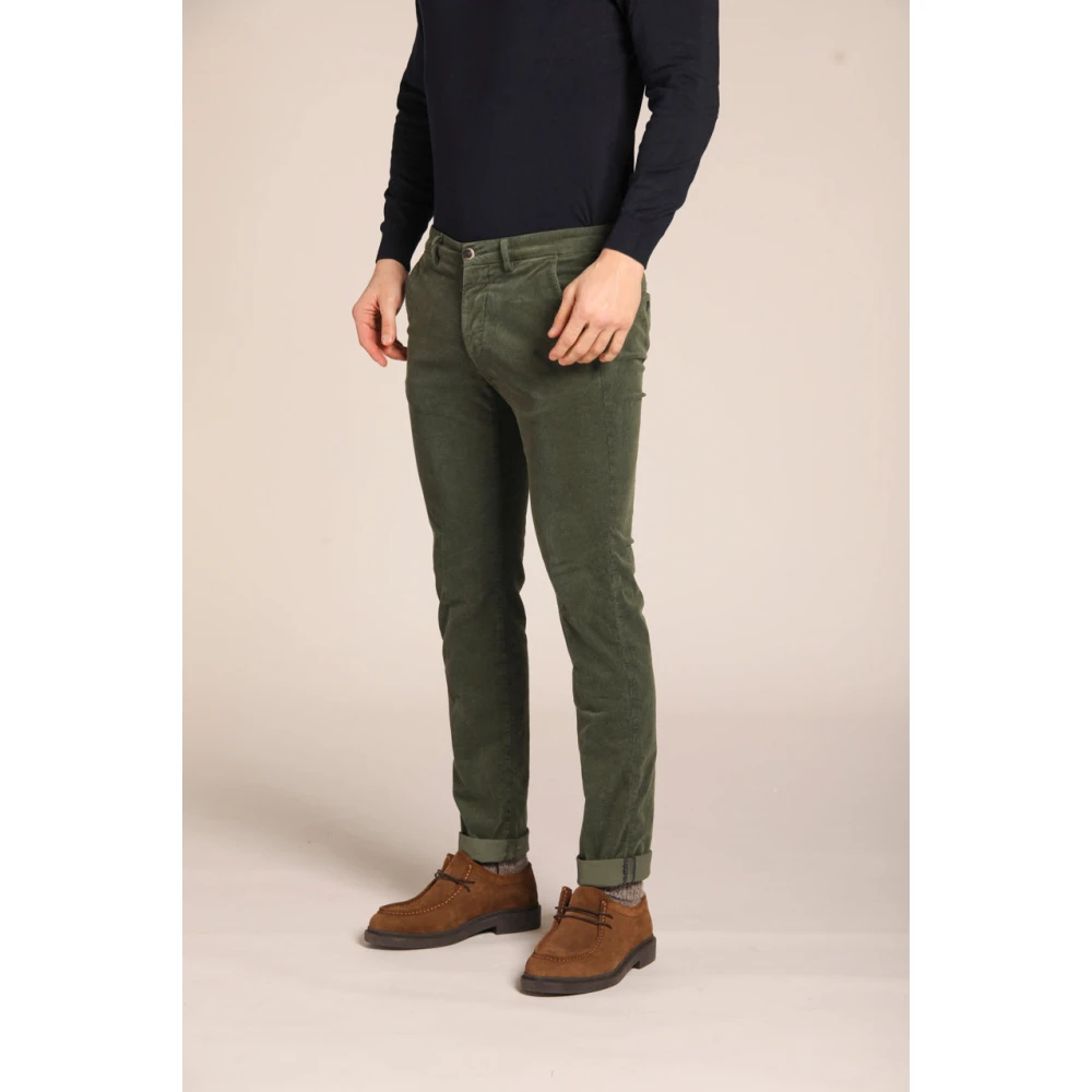 Mason's Fluwelen Chino Broek Slim Fit Groen Green Heren