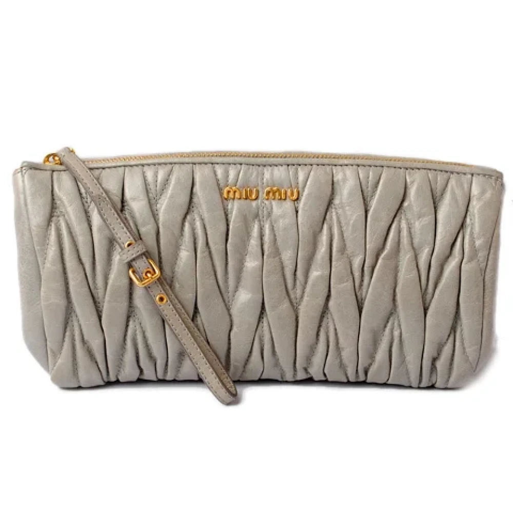 Miu Pre-owned Leather crossbody-bags Gray Dames