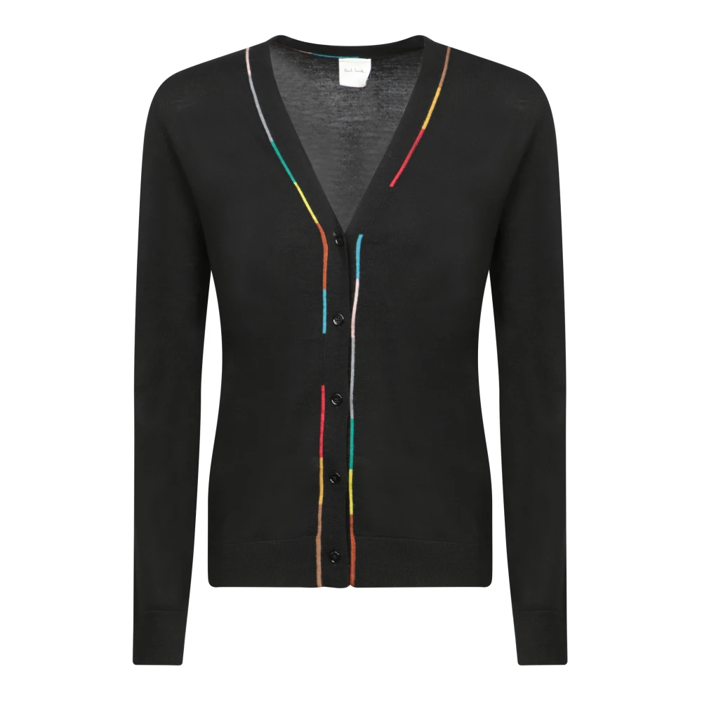 PS By Paul Smith Zwarte Cardigan Sweater Aw24 Black Dames