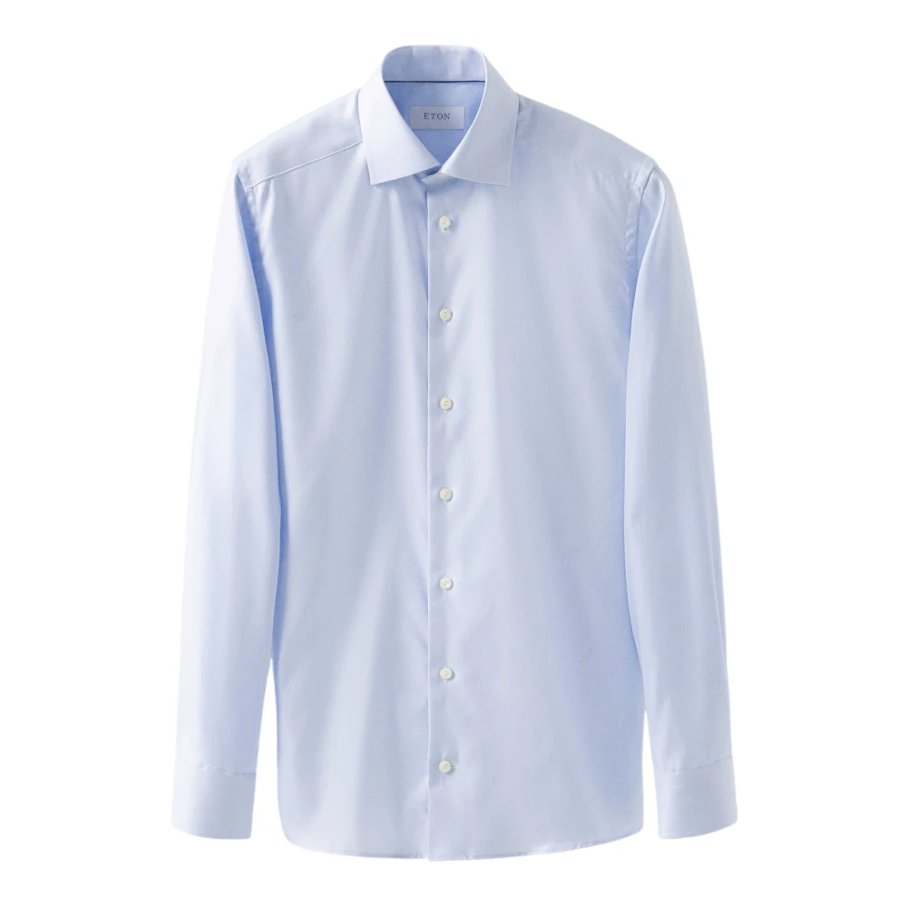 Eton Blue Formal Shirts, Male, 4XL, Textured Twill Shirt Modern Twist