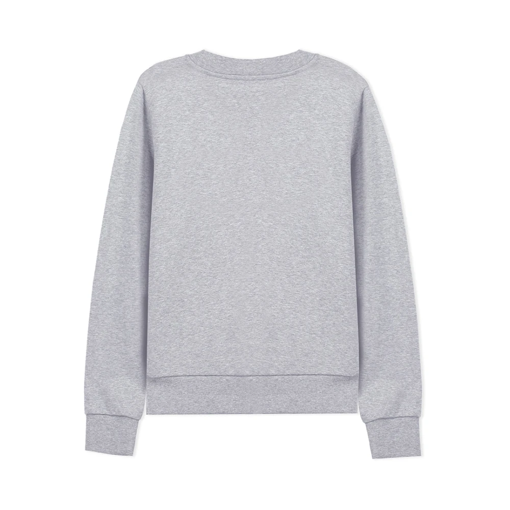 Busnel Grijze Melange Sweatshirt Klieke Ronde Hals Gray Dames