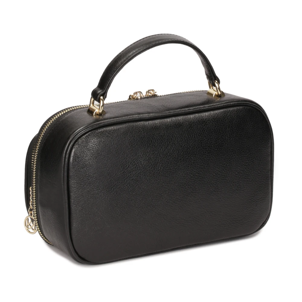 Kazar Zwarte leren handtas met ruim interieur Black Dames