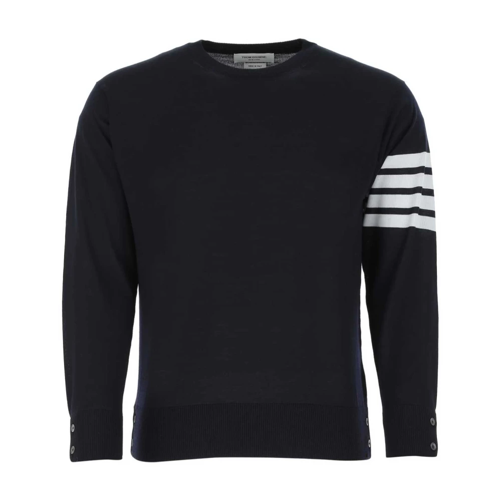 Thom Browne Navy Blue Wool Sweater Blue Heren