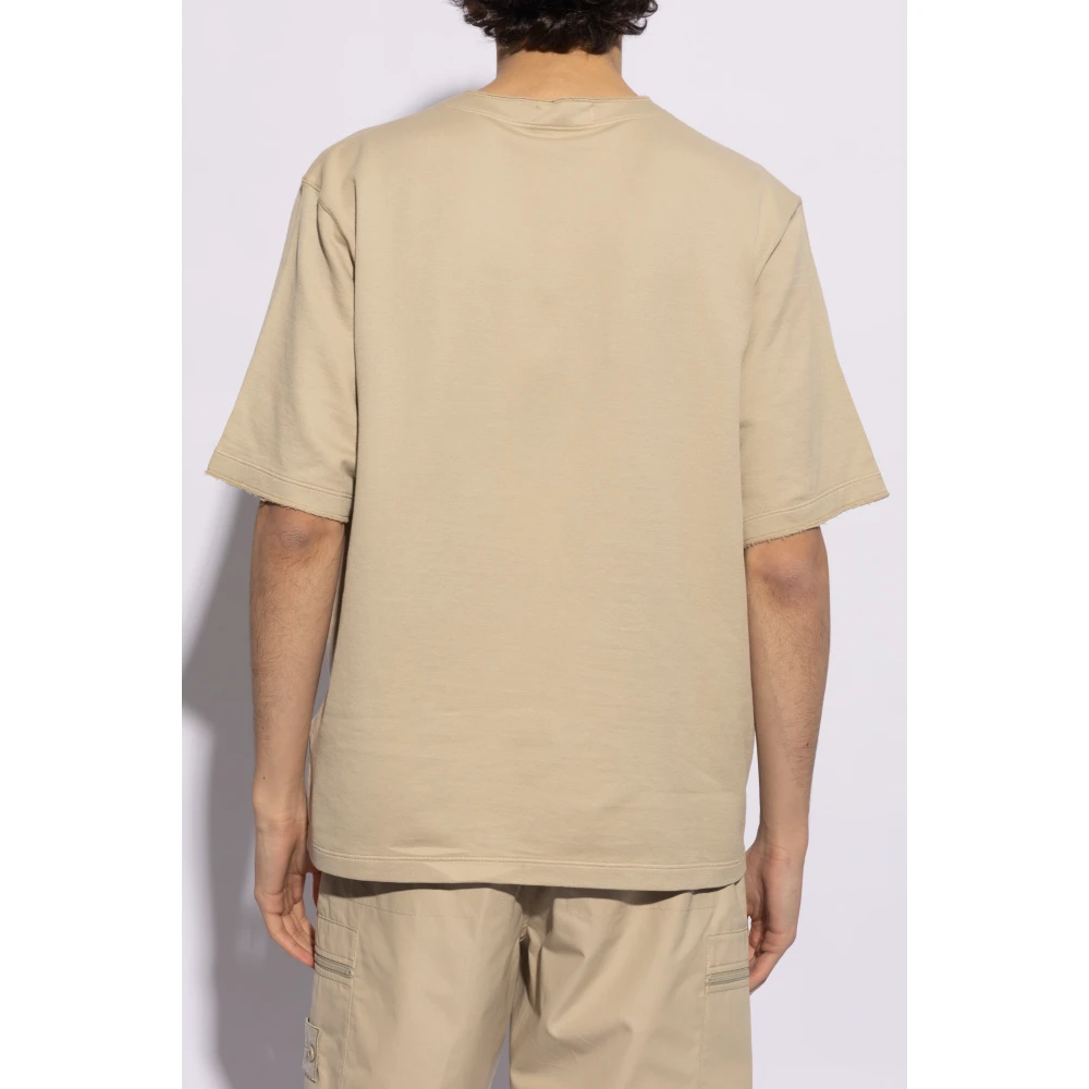 Stone Island T-shirt met logo Beige Heren