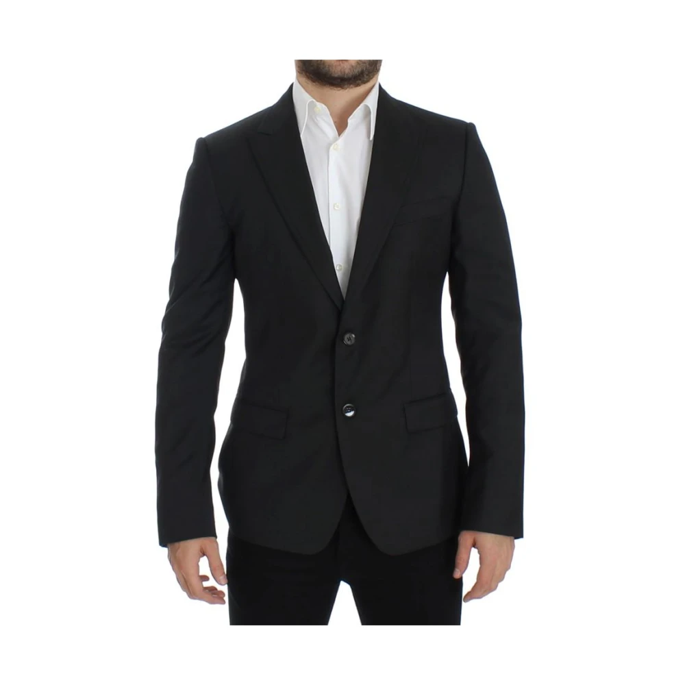 Dolce & Gabbana Men's Black Slim Fit Wool Blazer
