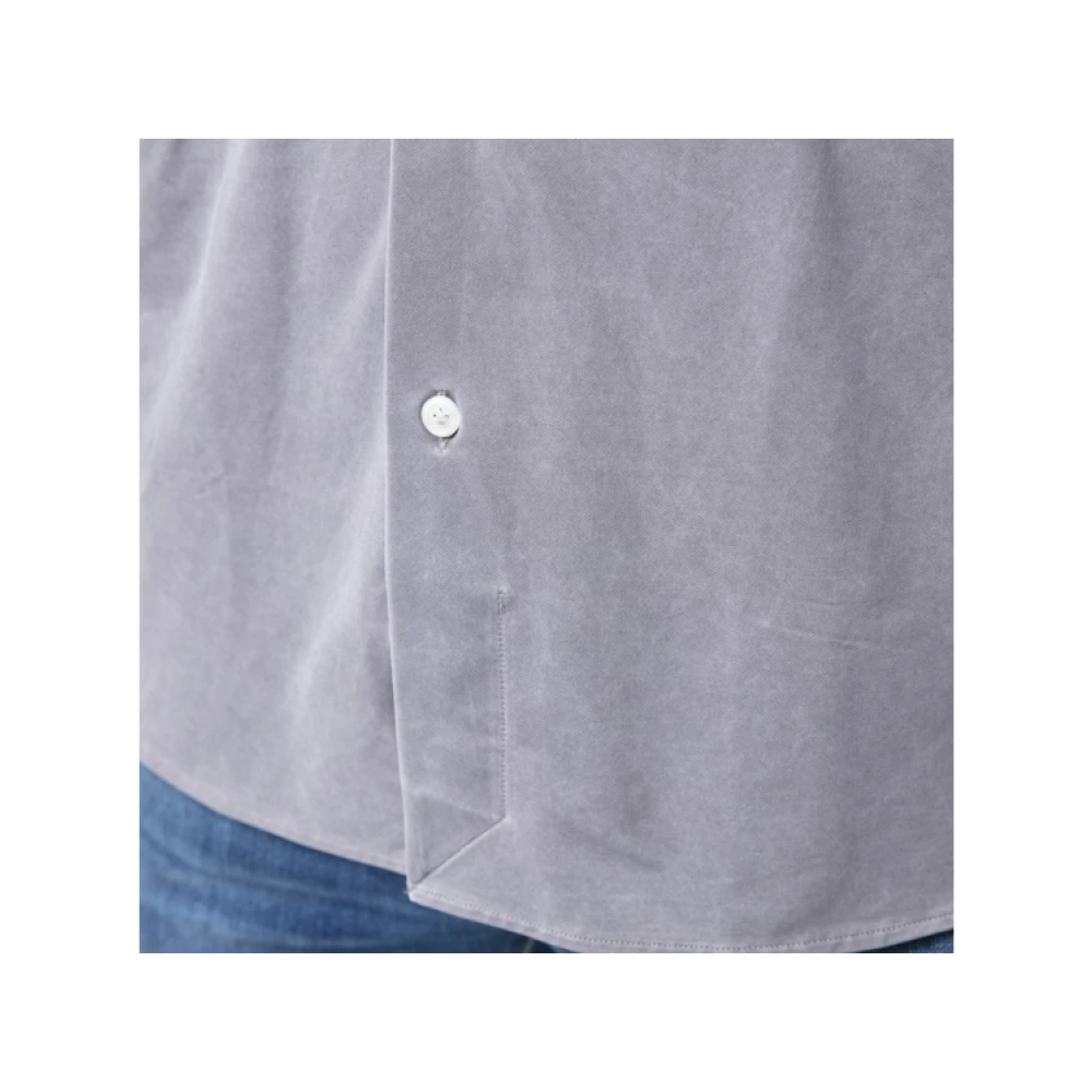 Orian Taupe Velvet Shirt Lange Mouw Gray Heren